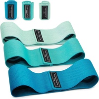 Anneau de résistance antidérapant pour les hanches, ensemble de cinq pièces pour l'entraînement des jambes et des hanches, avec sac en maille, bleu rose