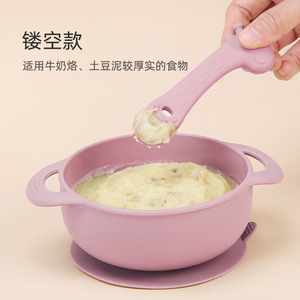 Cuillère d'apprentissage en silicone de qualité alimentaire sans BPA pour bébé de 0 à 12 mois, double usage : cuillère à riz et jouet de dentition - Product Image 5