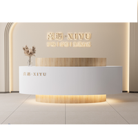 Présentoir de réception de salon de beauté de forme de courbe de conception de luxe