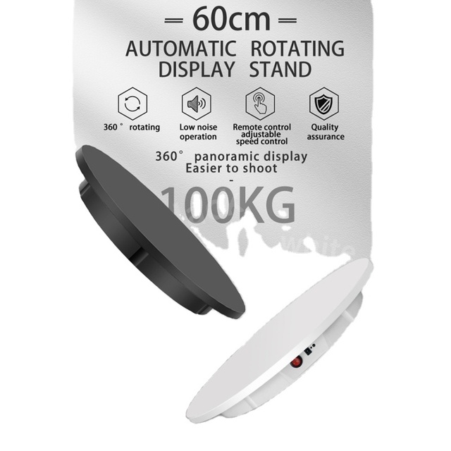 Remote Control 60cm Rotating Display Stand Adjustable 360 Degree 100KG Round Turntable Photography Studio Shooting Accessories
