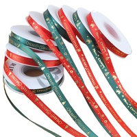 Weihnachtsband 2,5 cm Breit, 25 Yards pro Rolle, Rot & Grün, Geschenkband für Geschenkverpackungen, Basteln, Dekorationen
