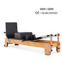 Machine de Pilates Reformer Portable en Bois de Chêne OEM ODM, Équipement de Santé Professionnel Réglable pour Studio Commercial et Salle de Sport à Domicile