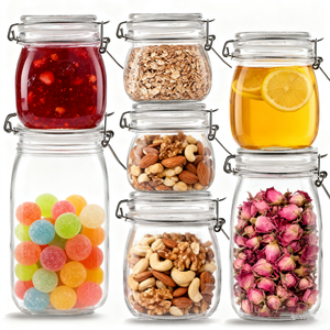 Frasco de Vidrio para Almacenamiento de Alimentos al por Mayor, Botella de Vidrio Sellada para Remojar Vino, Frasco de Vidrio para Almacenamiento de Dulces y Alimentos con Tapa de Clip para Productos <span class=keywords><strong>Ieka</strong></span> - Product Image 2