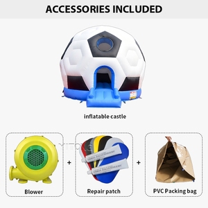 Castillo Inflable con Diseño de Balón de Fútbol, Casa de Brinco Inflable Comercial para Fiestas al Aire Libre para Niños y Adultos en Alquiler - Product Image 5
