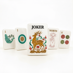 Jeu de Mahjong américain en acrylique blanc nacré, 160 pièces, tuiles de Mahjong au design oriental pour les soirées de jeu en famille et les jeux en club - Product Image 1