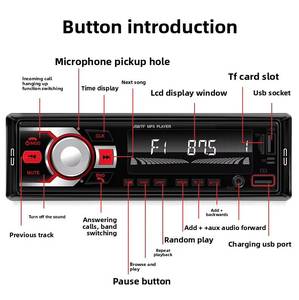 Reproductor MP3 Universal Multifuncional 1DIN con 2 Puertos USB de Carga Rápida, Radio para Auto con Bluetooth - Product Image 3