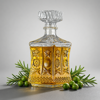 Bouteille de luxe 750 ml en verre super flint, couleur personnalisée, avec boîte d'emballage, vide, pour spiritueux, liqueur, whisky, brandy, vente en gros, usine OEM