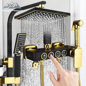ชุดระบบฝักบัวเรนชาวเวอร์สีดำด้านและสีทองสุดหรูจาก Wayon พร้อมหัวฉีดแบบมือถือและก๊อกน้ำสำหรับอ่างอาบน้ำ - Product Image 2