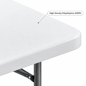 Table en plastique robuste imperméable avec logo personnalisé pour mariage, banquet, restauration, fête, empilable, facile à ranger, pliable - Product Image 5