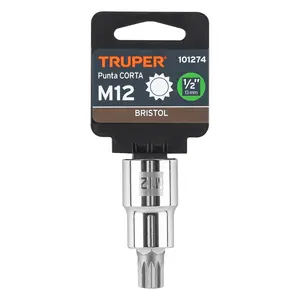 Juego de llaves de vaso de punta corta BOX 6 M12 Bristol, accionamiento de 1/2 pulgada, TRUPER - Product Image 4