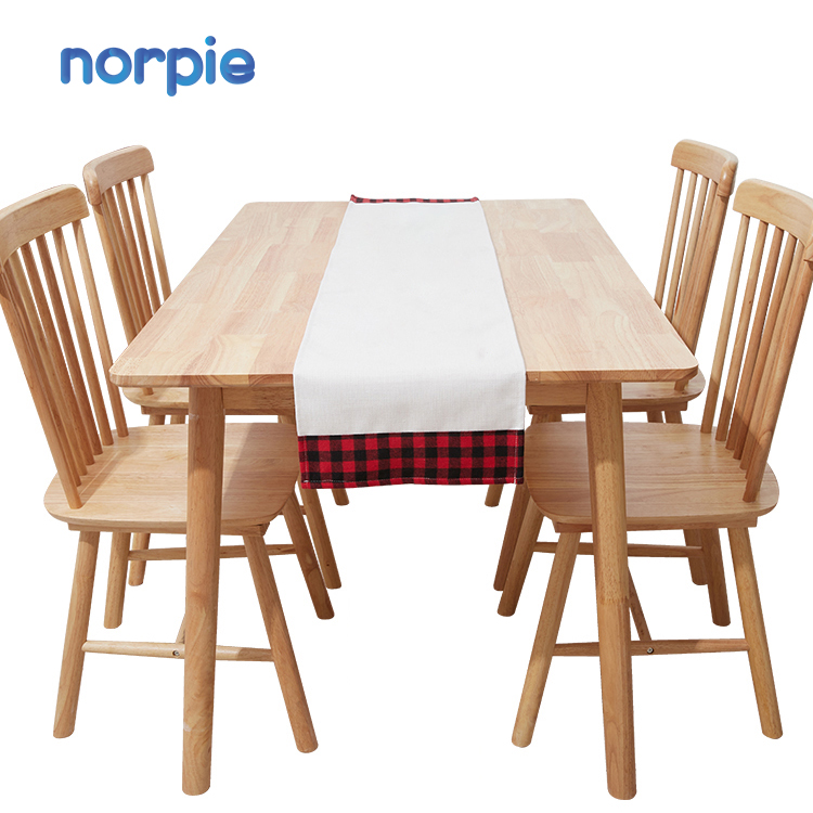 Праздничное украшение, двухслойная льняная скатерть в красную клетку, льняная Рождественская скатерть