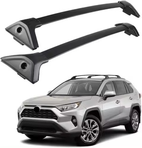 2 uds portaequipajes de aluminio para techo, barra transversal, compatible con <span class=keywords><strong>Toyota</strong></span> <span class=keywords><strong>RAV4</strong></span> 2019-2022 - Product Image 1