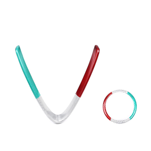 Bất Carbon Sợi Xe Phía Trước Bumper Lưới Tản Nhiệt V-Hình Khung Trung Tâm Logo Vòng Tròn Cho Alfa Romeo Giulia 2017 2020 Phụ Kiện Nội Thất - Product Image 2