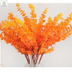 Vendita calda Blu Rosso Artificiale Eucalipto Soldi Foglie Ramo Di Foglie di Plastica Steli Per La Cerimonia Nuziale Della Decorazione Della Casa - Product Image 4