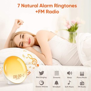 Simulated Sunrise Wake Up Light <b>Led</b> Alarm <b>Clock</b> With Touch Control Seven Color Ambient Bedside Lamp For Children And Adults - Product Image 5