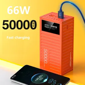 Nuevos productos 2024 22,5 W Cargador rápido Contenedor Banco de energía 50000mAh Alta capacidad 50000mAh Banco de energía con pantalla Led