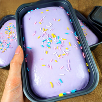Jouet Squishy en forme de gâteau extra-doux à récupération lente, en boîte - Taro-Lait & Jouet anti-stress à presser en PU