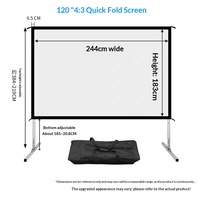Pantalla Plegable Resistente a las Arrugas de 120 Pulgadas 4:3 para Stand de Ferias Comerciales, Pantalla de Proyección de Video de Alta Resistencia para Empresas