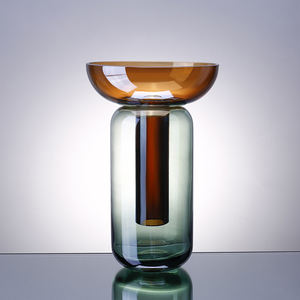 طبق زجاجي كلاسيكي عتيق بلون الكهرمان، صينية إبداعية عالية الجودة للفاكهة والوجبات الخفيفة والحلوى، للاستخدام المنزلي في غرفة المعيشة والمكتب - Product Image 3