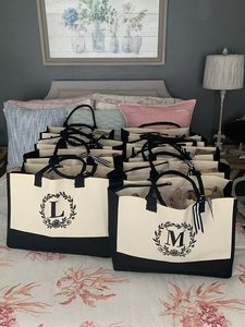 <span class=keywords><strong>Sac</strong></span> Fourre-Tout en Toile 100% Coton <span class=keywords><strong>Personnalisé</strong></span> avec Broderie Initiale et Poche – Cadeau Idéal pour <span class=keywords><strong>Maman</strong></span>, Enseignante ou Amie - Product Image 4