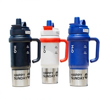 Gobelet isotherme moderne et écologique en acier inoxydable 316 pour femme, avec paille, portable, pour voiture, grande capacité, vente en gros
