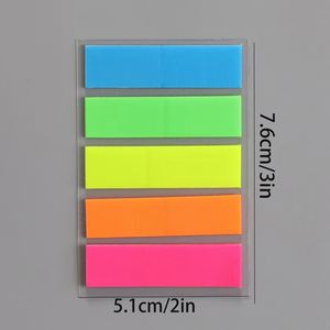 Ensemble d'étiquettes autocollantes personnalisées à tête plate en forme de flèche, fluorescentes, multicolores, 100 feuilles, marqueurs de page translucides - Product Image 2