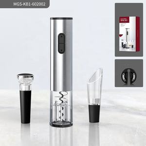 Ouvre-vin électrique en acier inoxydable avec couteau en étain et verseur en liège sous vide pour champagne et vin - Product Image 2