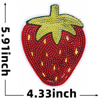 Offre Spéciale : Patch Brodé Fraise Mignon avec Paillettes, Applique Thermocollante pour T-shirt, Jean, Veste, Sac, Chapeau, Décoration de Vêtements