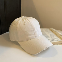 Casquette de baseball vintage unisexe, style rétro américain, effet vieilli, avec trous, casquette décontractée à large bord, grande taille, couronne profonde