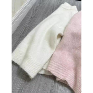 2024 nuovo arrivo maglione oversize in lana Merino poliestere maglione lavorato <span class=keywords><strong>a</strong></span> <span class=keywords><strong>mano</strong></span> in maglia in tinta unita maglione di lana da donna - Product Image 5