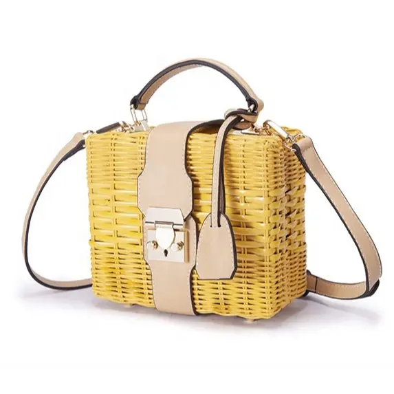 Rattan Tasche Bali Taschen Frauen Handtasche Vietnam hand gefertigte gewebte runde Korb Indonesien große kleine Schulter Rattan Strand tasche