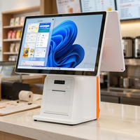 Système POS Windows de haute qualité 15,6 pouces avec écran tactile capacitif Bluetooth/Wi-Fi, processeurs Intel I3/i5/i7 pour utilisation en restaurant