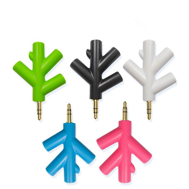 USENGKA 4 in 1 Multiple Stereo Audio Headphone Headset 3.5mm Earphone Splitter Hub Adapter Converter Connector Music Sharing