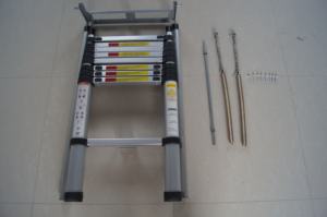 סולם טלסקופי מתקפל מאלומיניום בגובה 3.2 מטר, חשמלי, לדירה, עם ציר. - Product Image 4