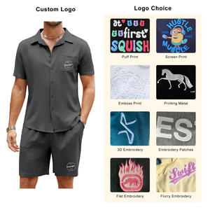 Vente en gros Impression Personnalisée Logo Séchage Rapide Respirant Couleur Unie Décontractée Ensemble Polo à Col Rabattu pour Hommes - Product Image 3