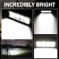 Barre lumineuse LED tout-terrain 48W, 6 rangées de LED, faisceau combiné, barre lumineuse LED simple rangée, accessoires d'éclairage pour voitures au Canada