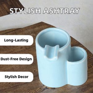 Modern Stylish Portable Ceramic Ashtray Home Hotel Creative Dust-Proof <b>Lighter</b> Placement Ornament Smokeless Design Style Box - Product Image 3