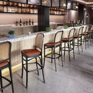 Nouvelle <span class=keywords><strong>Chaise</strong></span> Haute <span class=keywords><strong>de</strong></span> <span class=keywords><strong>Bar</strong></span> en Velours avec Cadre Métallique, Design Luxe Populaire pour Restaurant, Cuisine et Salon - Product Image 4