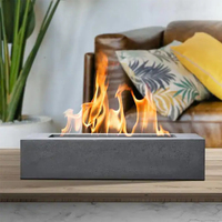 Mini Rectangle Table Fire Pit Bowl Intérieur Ethanol Bioéthanol Cheminée Conception en béton sans fumée pour les fêtes