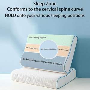 Boyun Kontürü Hafızalı Köpük Yastık, Daha Rahat Bir Uyku için 3 Noktalı Destek, Sırt ve Yan Yatanlar İçin Uygundur - Product Image 4