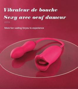 Vibrador de Lengua para Clítoris con 10 Modos de Vibración y Succión, Dildo de Lengua 2 en 1, Vibrador Rosa, Juguete Sexual para <span class=keywords><strong>Mujeres</strong></span> - Product Image 1