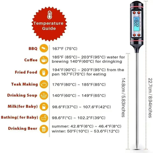 Thermomètre numérique pour viande à lecture instantanée - Thermomètre alimentaire professionnel avec sonde pour steak, barbecue, <span class=keywords><strong>cuisson</strong></span>, huile et eau - Product Image 4
