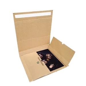 Изготовленный на заказ логотип самоклеящаяся гофрированная бумага винил lp record box mailer pack картонная коробка с застежкой-молнией