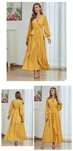 Abito lungo in chiffon con volant Weixin <span class=keywords><strong>Fashion</strong></span> Custom Lady, Vestidos eleganti da donna, abiti casual estivi. - Product Image 6