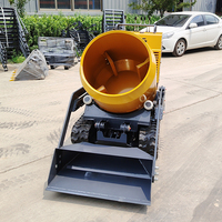 Mini Bétonnière sur Chenilles Pratique et Économique, Camion Malaxeur à Béton Autocargant sur Chenilles avec Contrôle Facile