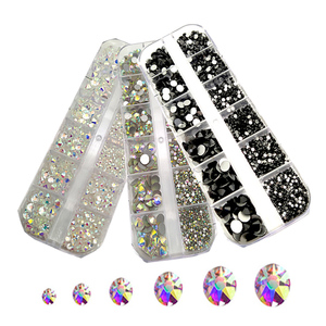 2000pcs/box 6 Sizes 1.5-6mm Crystals Flatback Nail Art Rhinestones For Nail Art Decorations