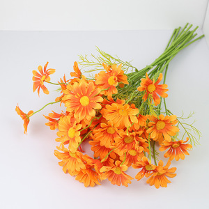Tige de marguerite artificielle multicolore en soie synthétique, longue branche pour décoration florale de maison et de mariage, vente en gros - Product Image 2