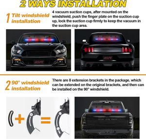 2x16.8 inch LED thanh ánh sáng Điều kiện Mới cố vấn giao thông khẩn cấp đèn nhấp nháy 48led nhấp nháy cảnh báo nội thất kính chắn gió ánh sáng - Product Image 5