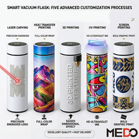 Bouteille d'eau intelligente en acier inoxydable 500 ml avec logo personnalisé, couvercle LED, OEM/ODM, sans BPA, étanche, à double paroi isolée pour le voyage