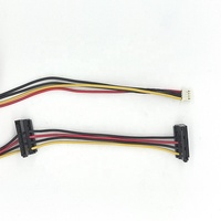 Listo para enviar 50CM PH2.0 4 pines a 2 IDE SATA 15 pines HDD Cable adaptador de corriente con chaqueta de PVC trenzada para computadora
